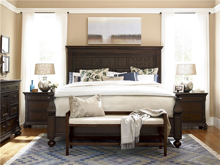 universal furniture | down home-paula deen home | aunt peggy's king bed