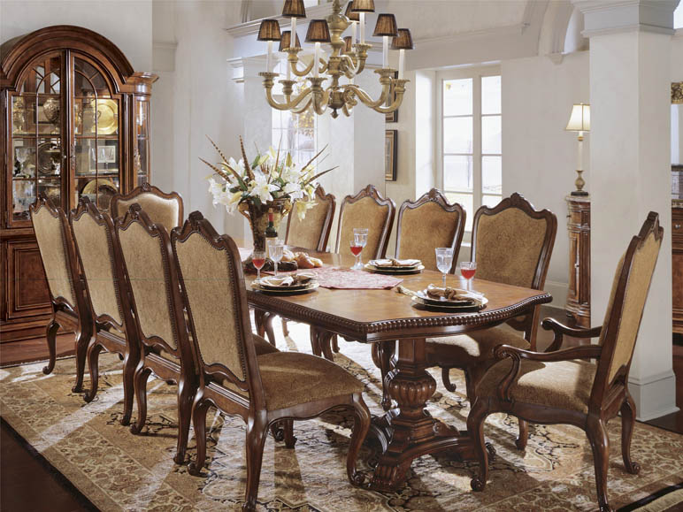 universal furniture | villa cortina | double pedestal table