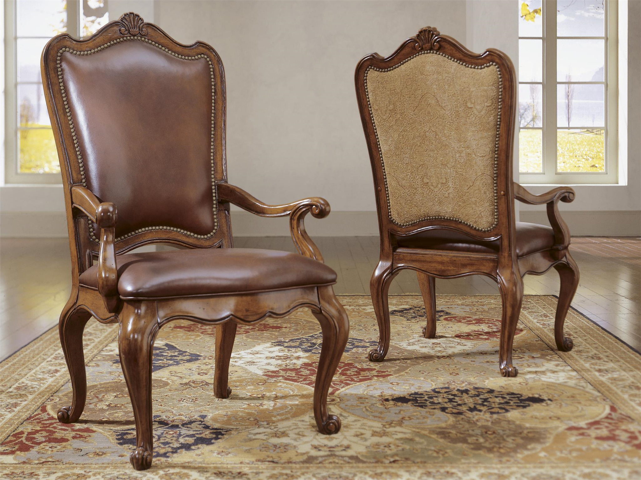 Universal Furniture Villa Cortina Leather Upholstered Back Arm Chair Leather Upholstered Back Arm Chair Loading Zoom