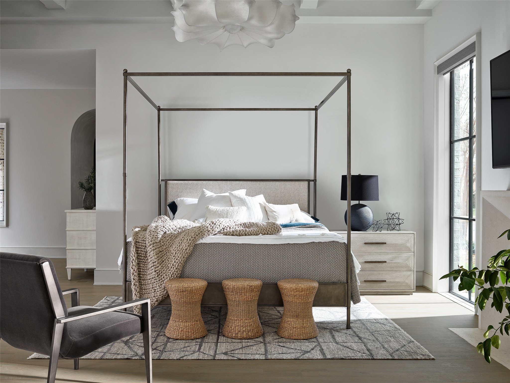 Gray cheap poster bed