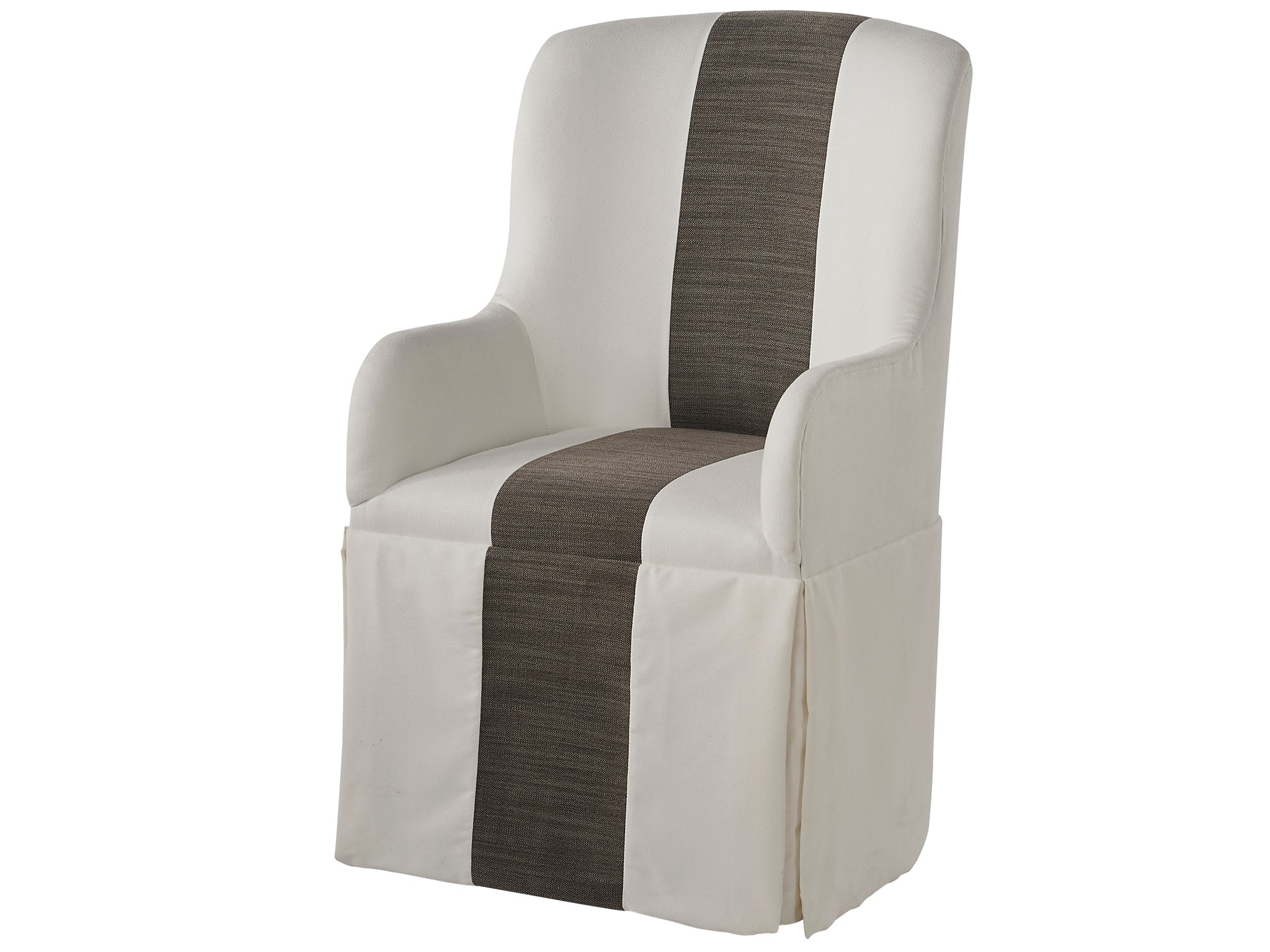 Modern Slip Cover Caster Arm Chair, Dining Room Chair With Arms Slipcovers