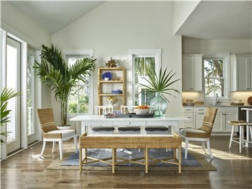 Coastal store dining bench